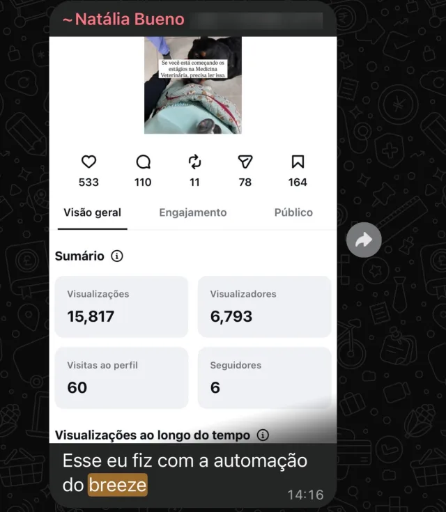 Depoimento de usuário do Breeze