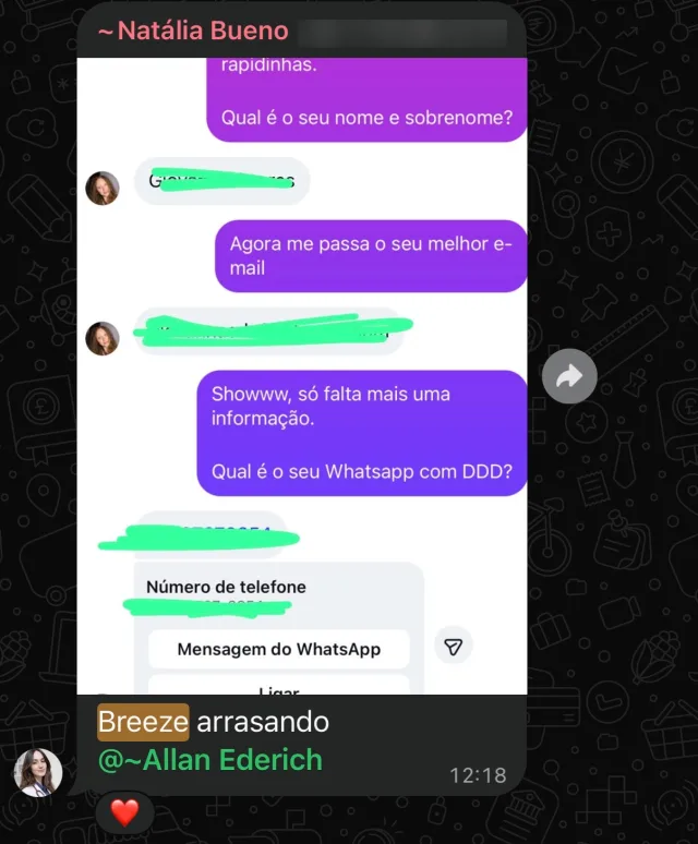 Depoimento de usuário do Breeze
